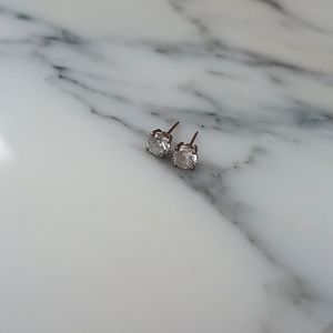 Sterling Silver and White/clear crystal earrings timeless stud earrings classic